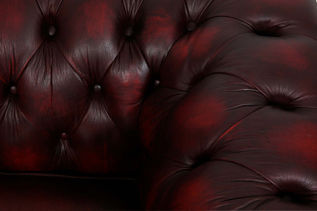 Divano 4 posti chesterfield club vintage inglese originale rosso bordeaux