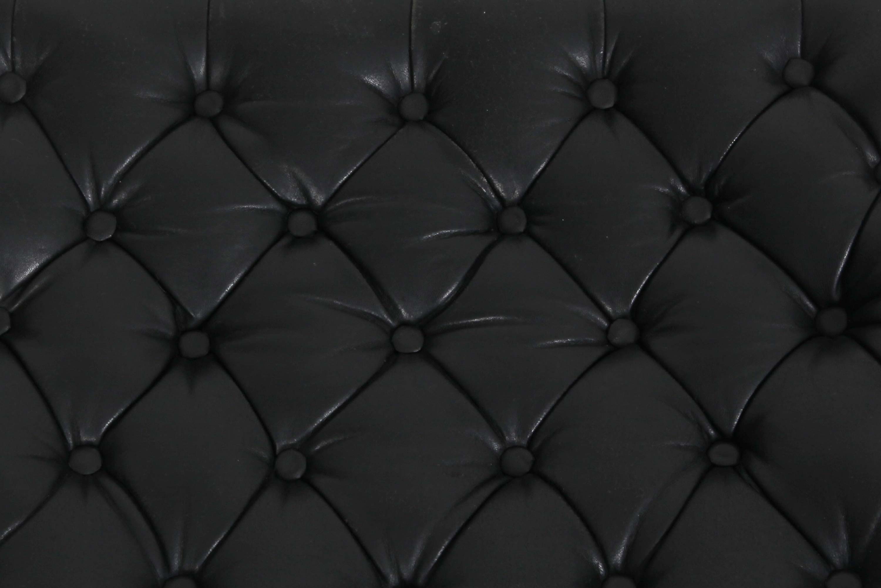 Poggiapiedi chesterfield antico di epoca Vittoriana in pelle nera