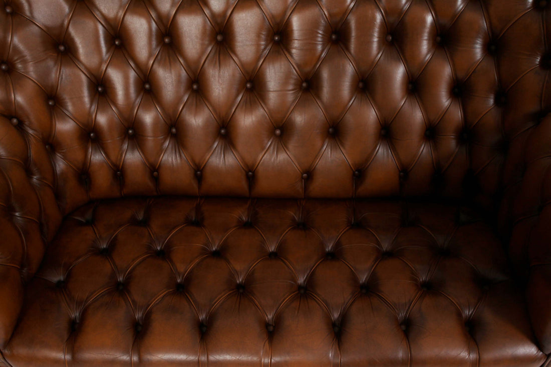 Divano 2 posti chesterfield bergere vintage inglese marrone cognac