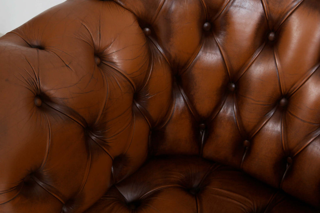 Poltrona chesterfield bergere vintage inglese marrone cognac