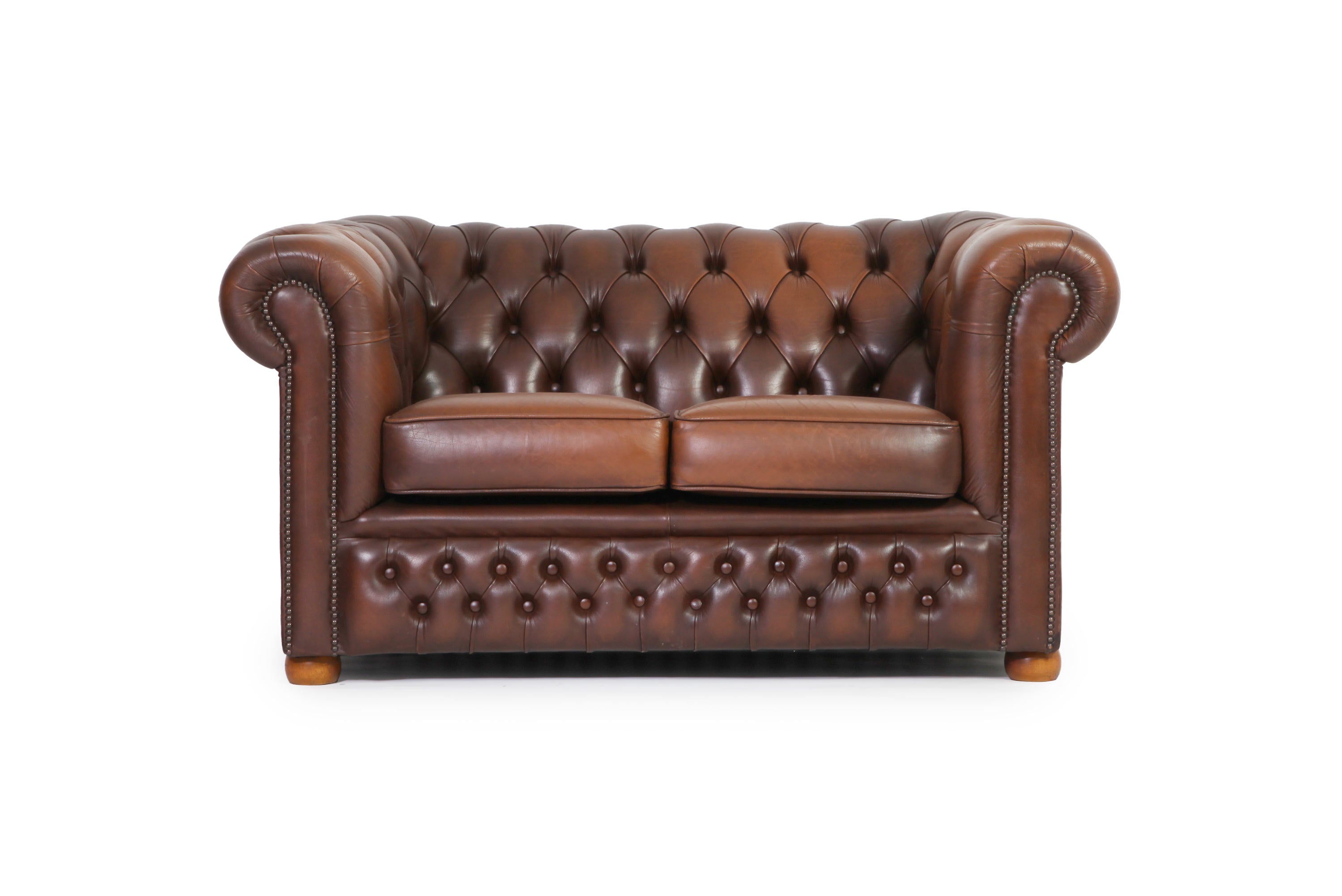 Divano 2 posti chesterfield club vintage inglese originale  marrone