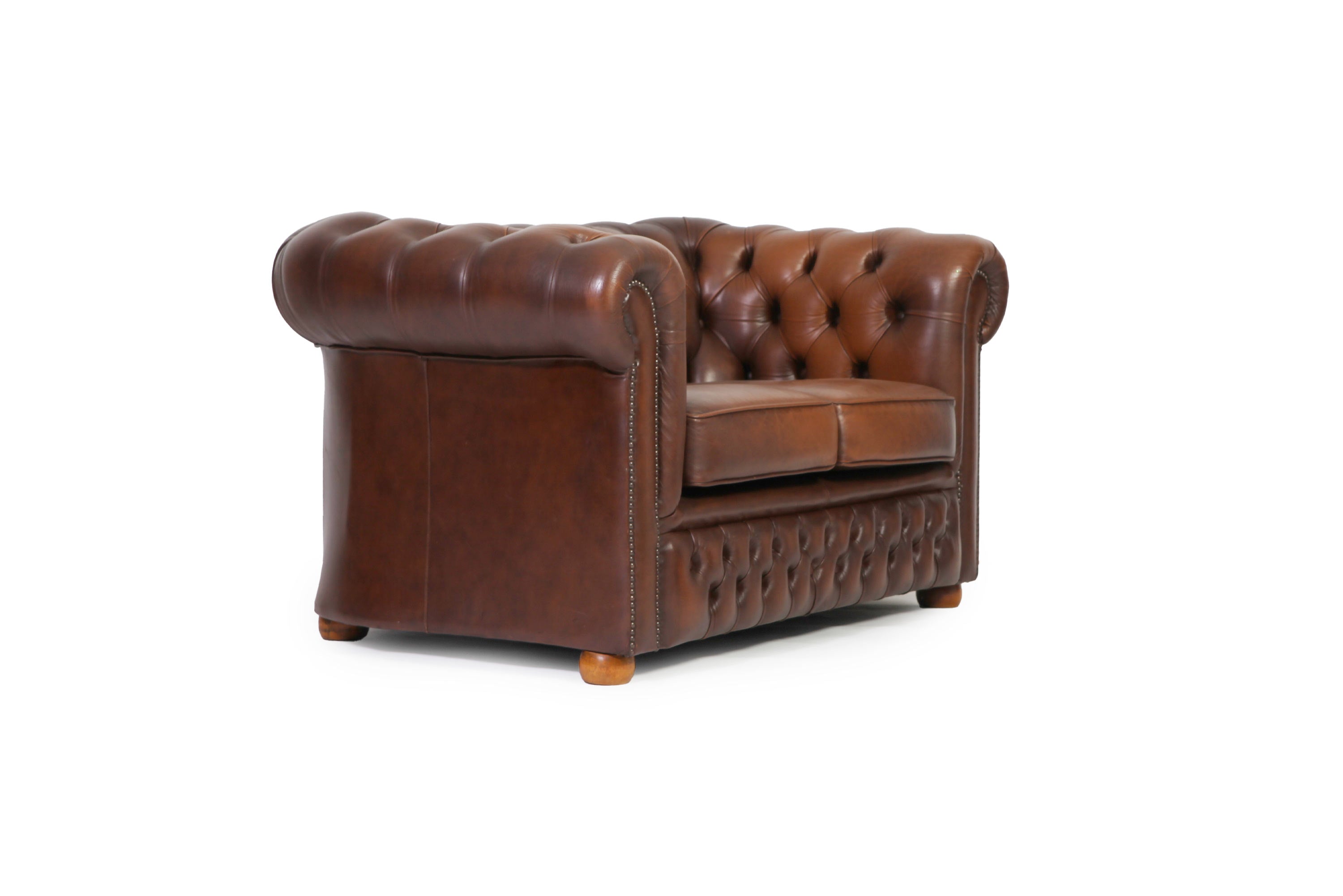 Divano 2 posti chesterfield club vintage inglese originale  marrone