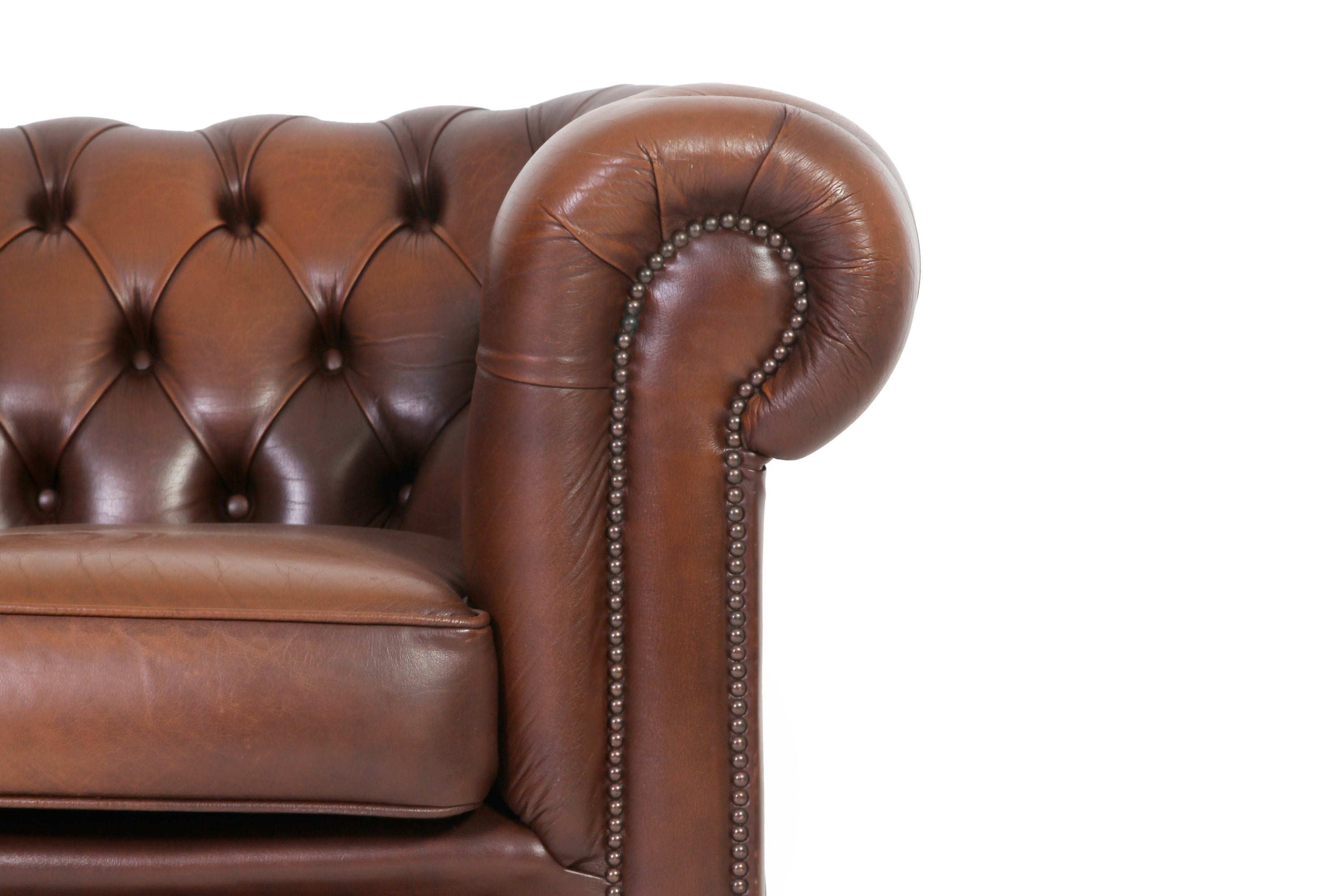 Divano 2 posti chesterfield club vintage inglese originale  marrone