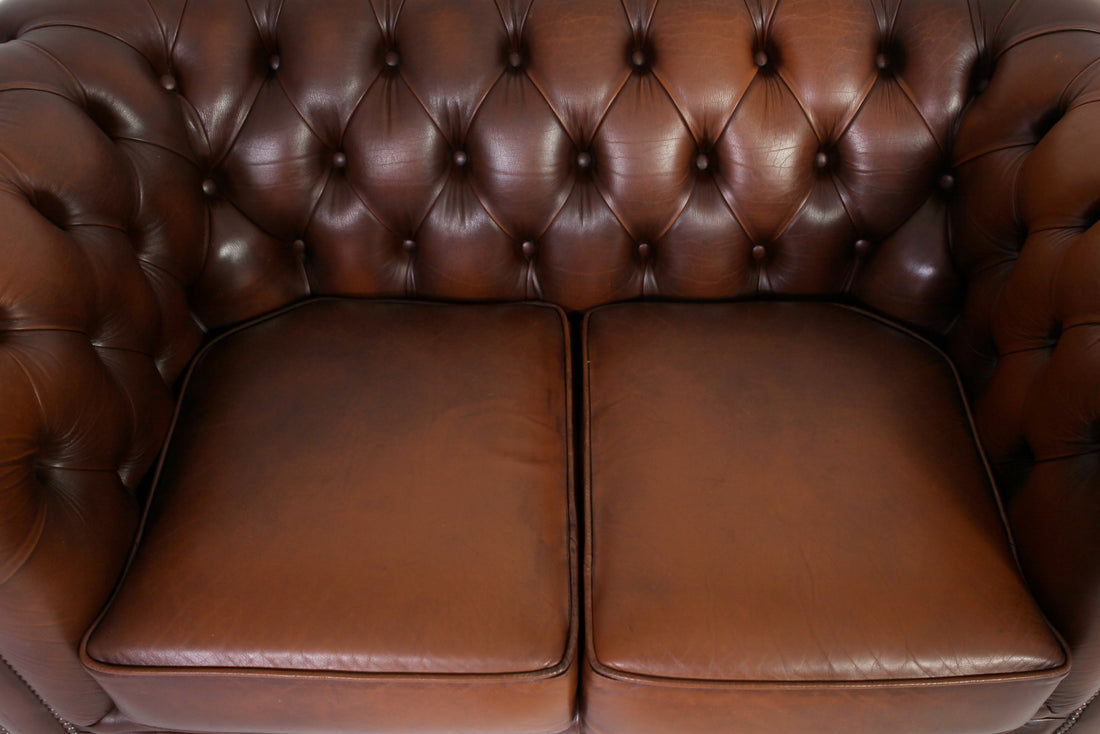 Divano 2 posti chesterfield club vintage inglese originale  marrone