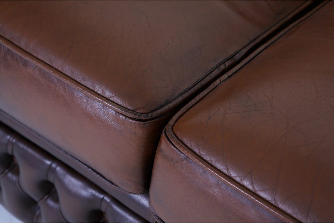 Divano 2 posti chesterfield club vintage inglese originale  marrone