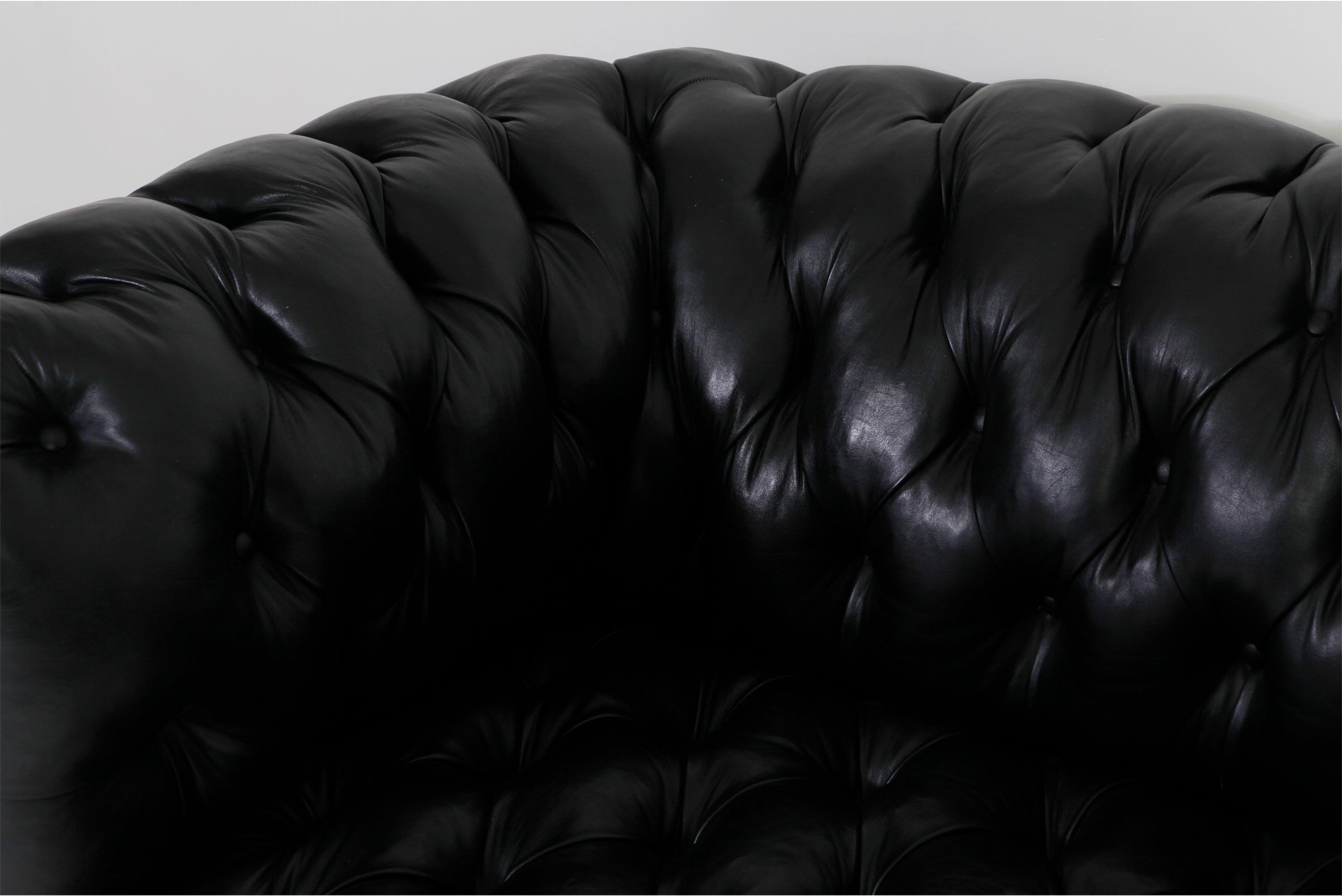 Divano 2 posti chesterfield club inglese originale vintage in pelle nera