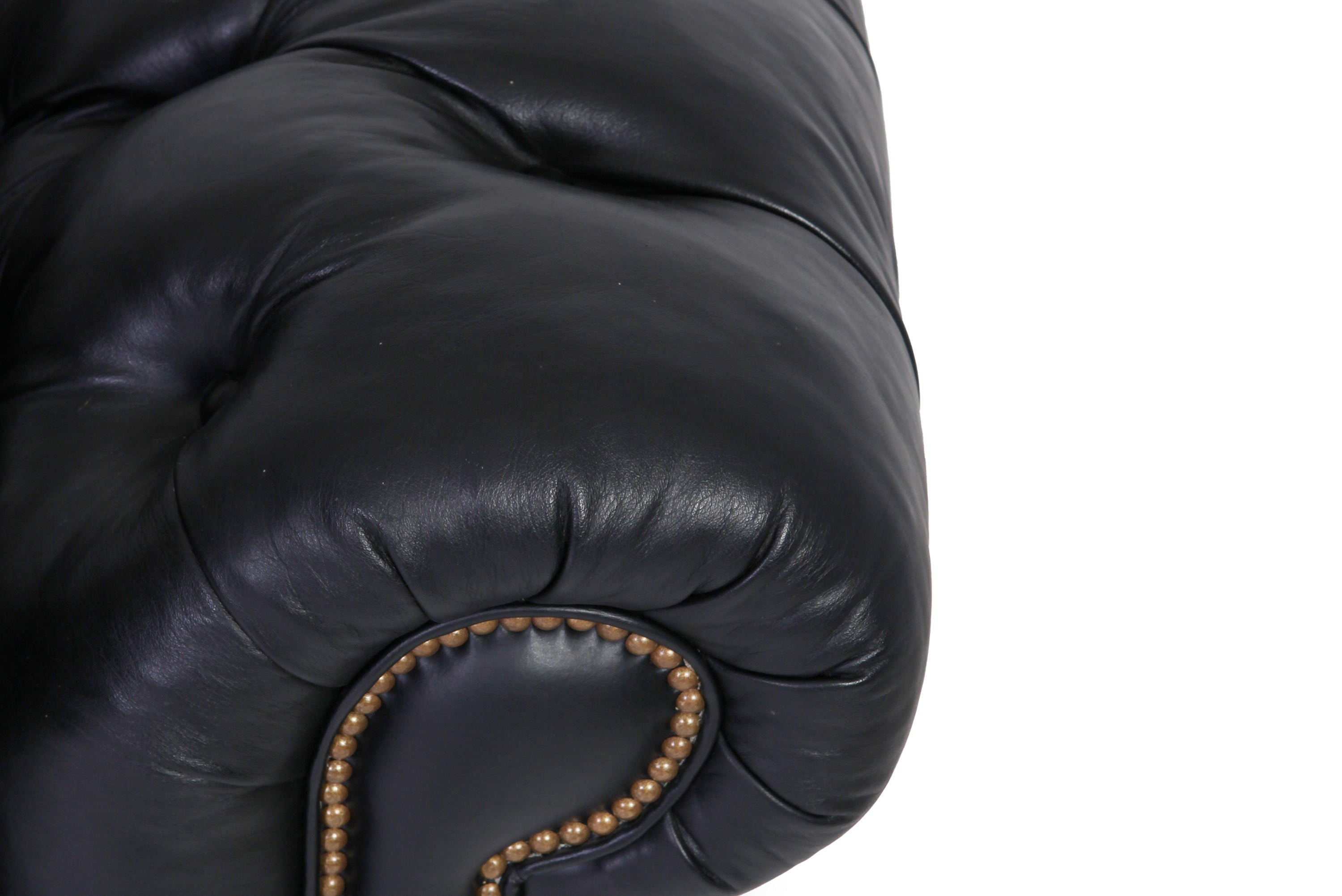 Divano 2 posti chesterfield club inglese originale vintage in pelle nera