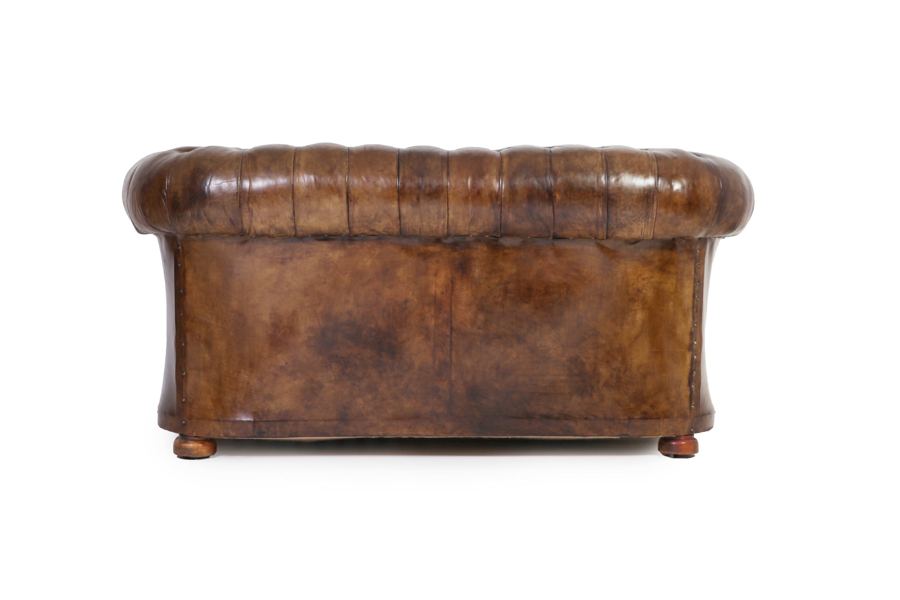 Divano 2 posti chesterfield club antico inglese originale marrone