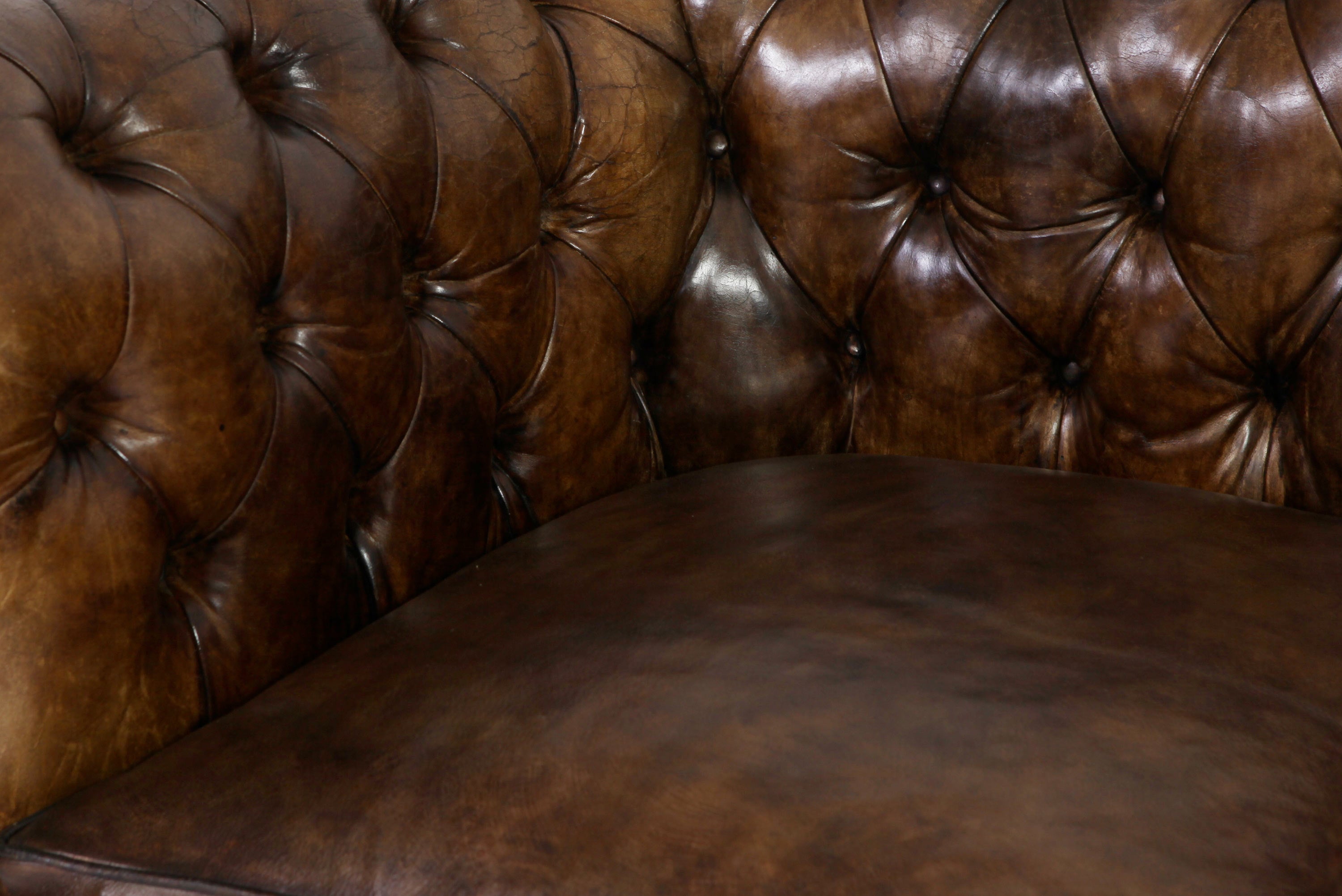 Divano 2 posti chesterfield club antico inglese originale marrone