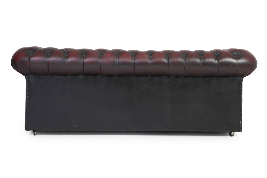 Divano 3 posti chesterfield club vintage inglese originale bordeaux