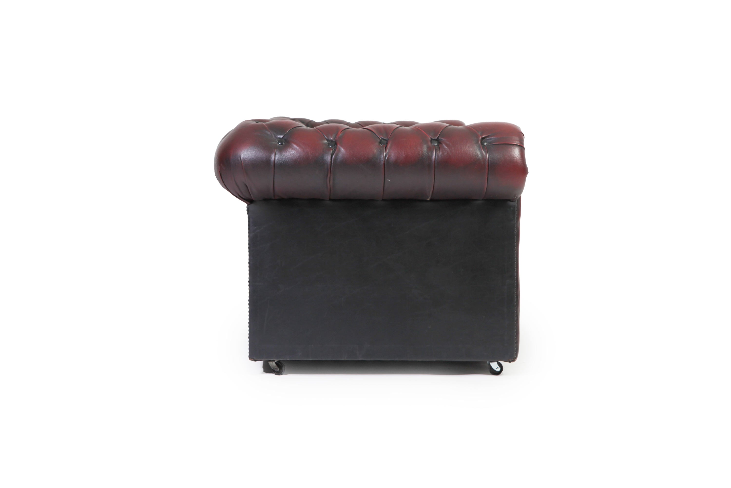 Divano 3 posti chesterfield club vintage inglese originale bordeaux