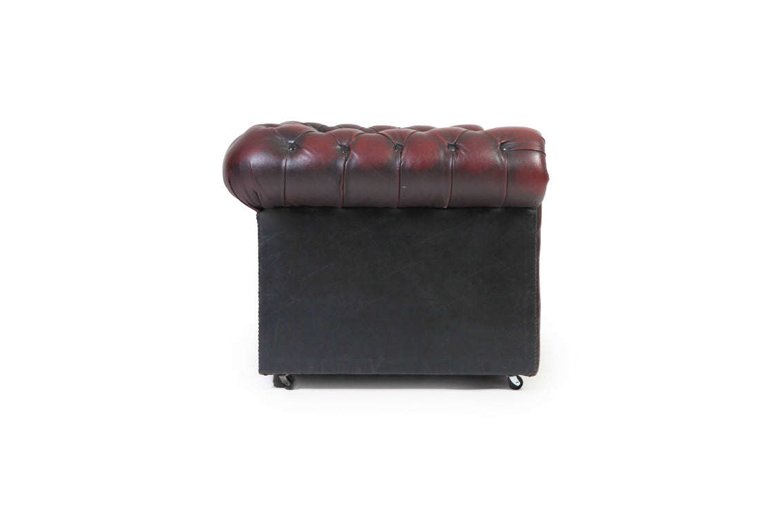 Divano 3 posti chesterfield club vintage inglese originale bordeaux