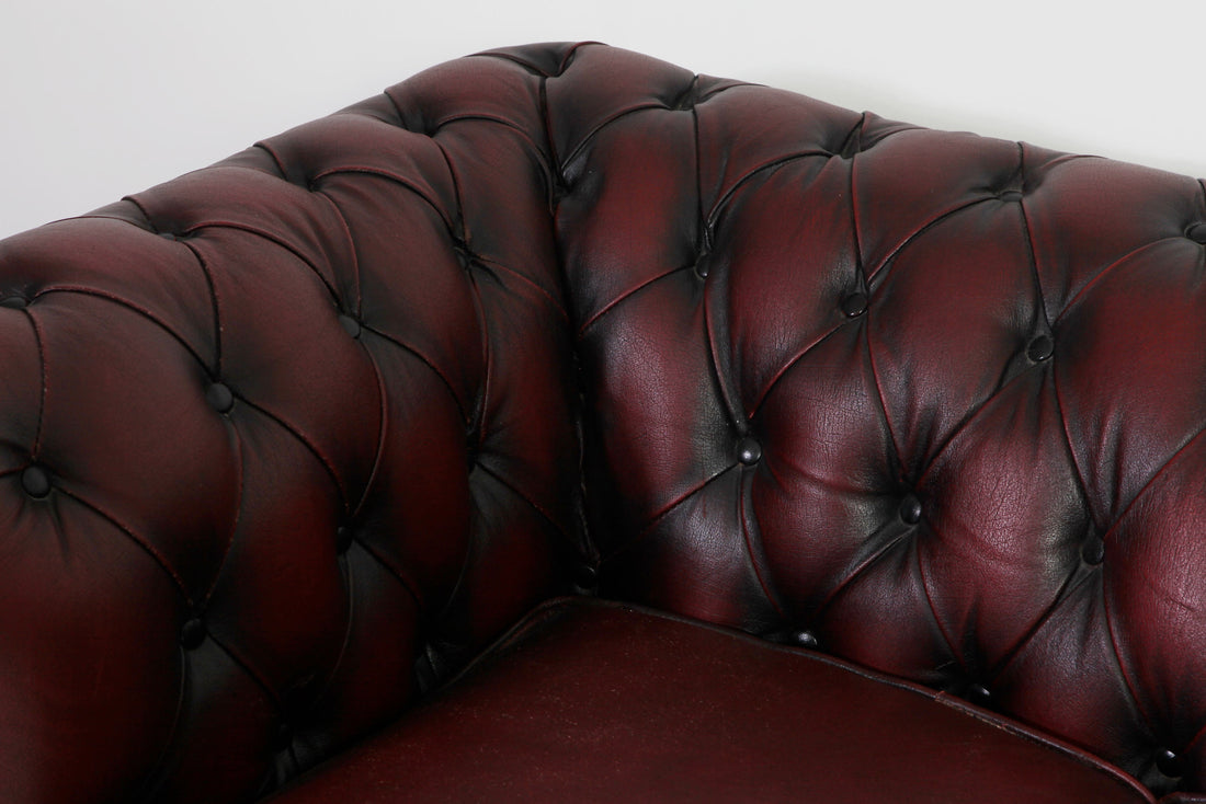 Divano 3 posti chesterfield club vintage inglese originale bordeaux