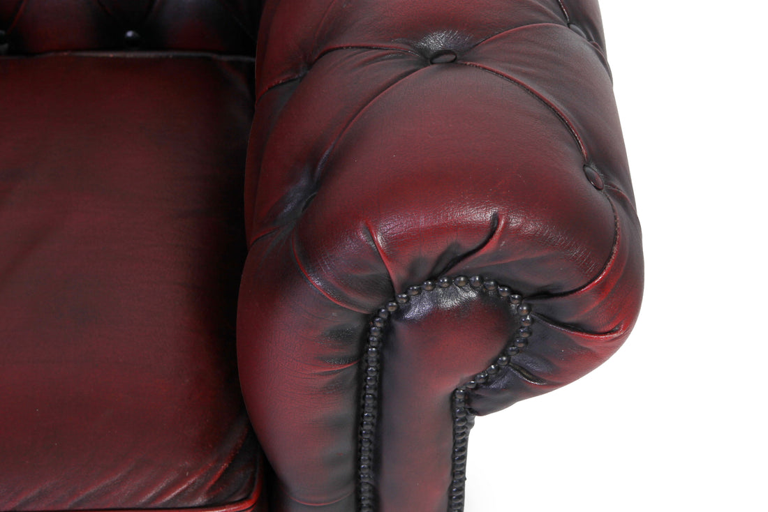 Divano 3 posti chesterfield club vintage inglese originale bordeaux