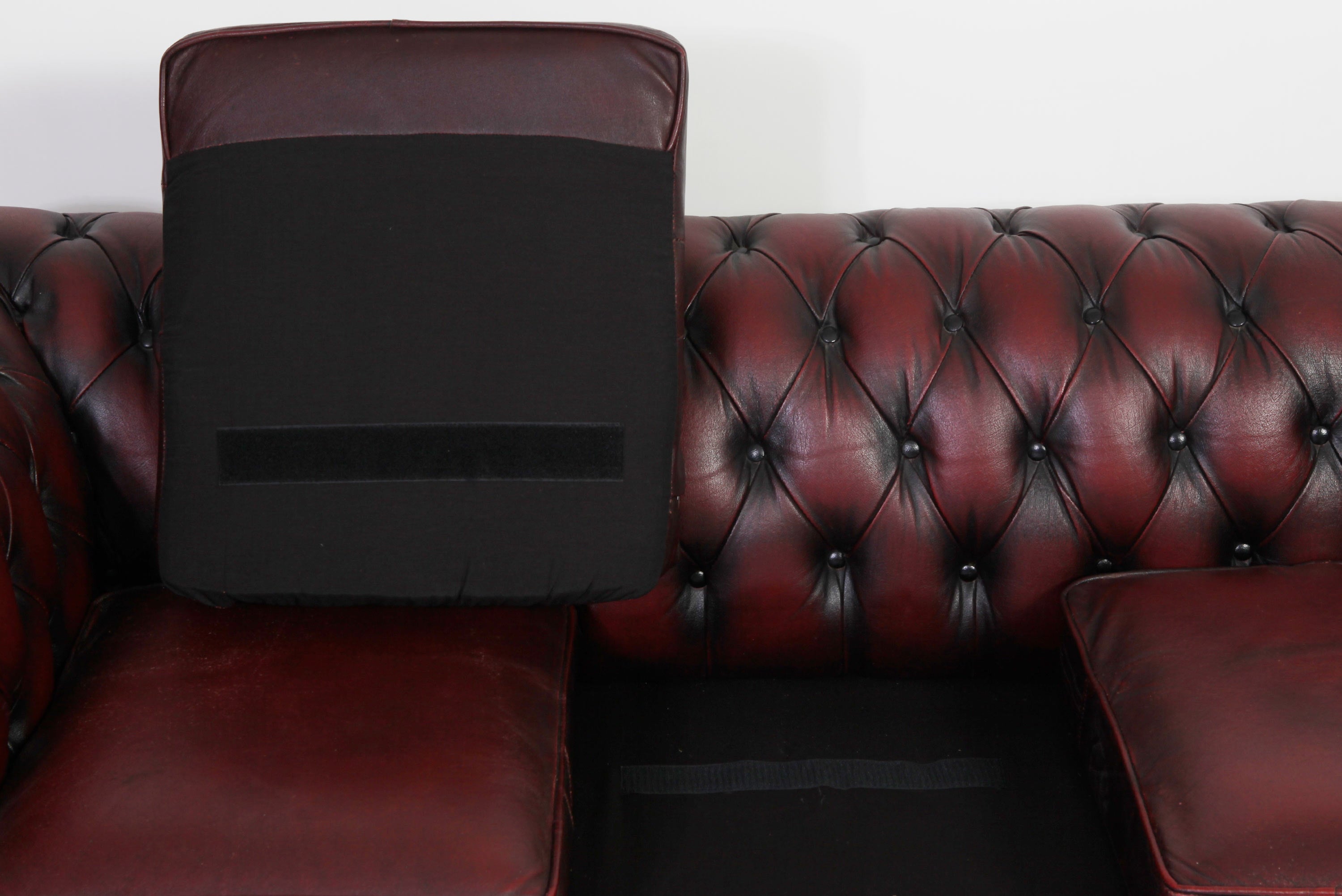 Divano 3 posti chesterfield club vintage inglese originale bordeaux