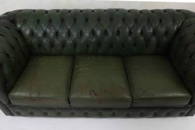 Divano chesterfield club 3 posti vintage originale verde