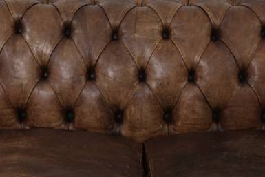 Divano Chesterfield club antico 2 posti inglese originale marrone cognac