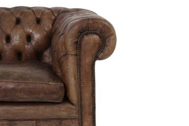 Divano Chesterfield club antico 2 posti inglese originale marrone cognac