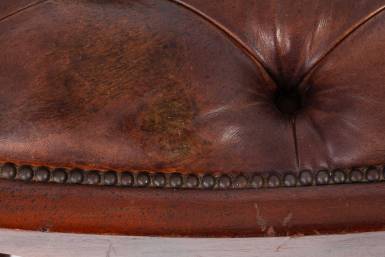 Poggiapiedi chesterfield a forbice inglese originale marrone