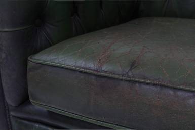 Divano chesterfield club 3 posti vintage originale verde