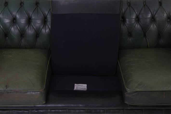 Divano chesterfield club 3 posti vintage originale verde
