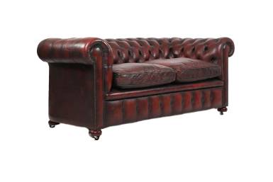 Divano Chesterfield club 2 posti inglese originale vintage bordeaux