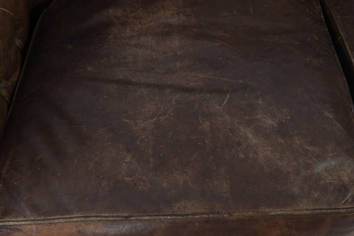 Divano Chesterfield club antico 2 posti inglese originale marrone cognac