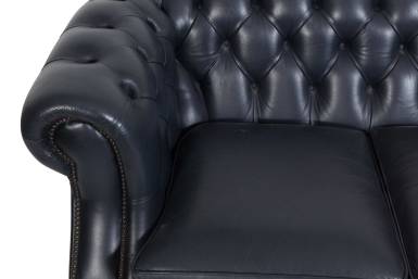 Divano 2 posti chesterfield club vintage inglese originale blu