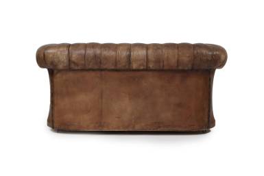 Divano Chesterfield club antico 2 posti inglese originale marrone cognac
