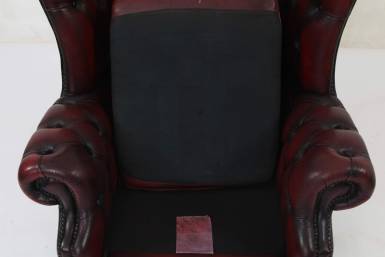 Poltrona chesterfield bergere vintage inglese originale bordeaux