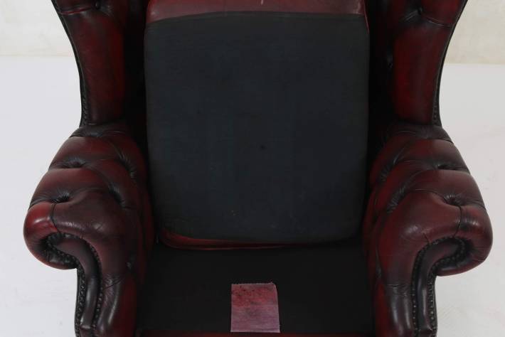 Poltrona chesterfield bergere vintage inglese originale bordeaux