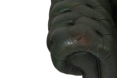 Divano chesterfield club 3 posti vintage originale verde