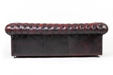 Divano chesterfield club tre posti inglese vintage originale bordeaux '80