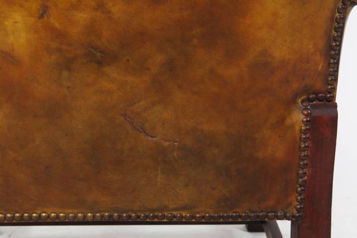 Poltrona chesterfield bergere antica inglese originale marrone