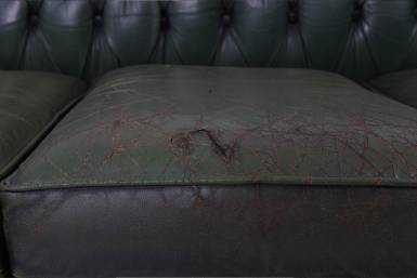 Divano chesterfield club 3 posti vintage originale verde