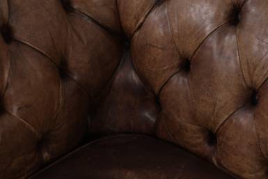 Divano Chesterfield club antico 2 posti inglese originale marrone cognac