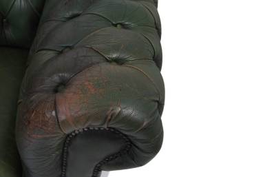 Divano chesterfield club 3 posti vintage originale verde