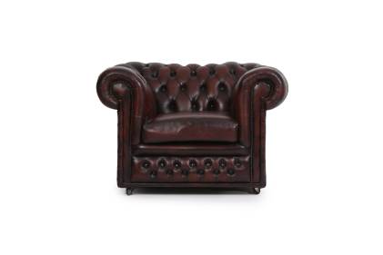 Poltrona chesterfield club vintage inglese originale marrone 